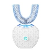 White U Shaped Toothbrush Adults,360° Sonic Teeth Whitening,Electric Toothbrush Teeth Whitening Kit with LED Light